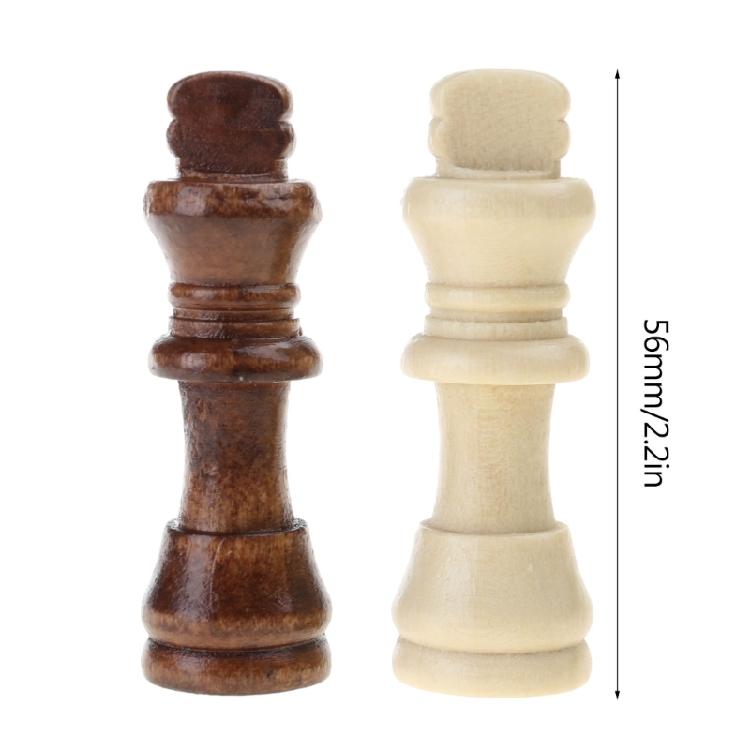 32 Stück Schachfiguren aus Holz nur, Schachfiguren aus Holz mit 2,2 Zoll Schachspielsteinen