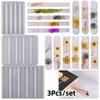 3Pcs/set Silicone DIY Resin Bookmark Molds Oval Rectangle Dried Flower Bookmark Decorations Molds Handmade Supplies