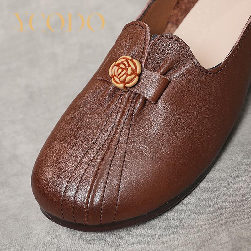 Women's Shoes Summer Soft - Soled Round - Headed Cowhide