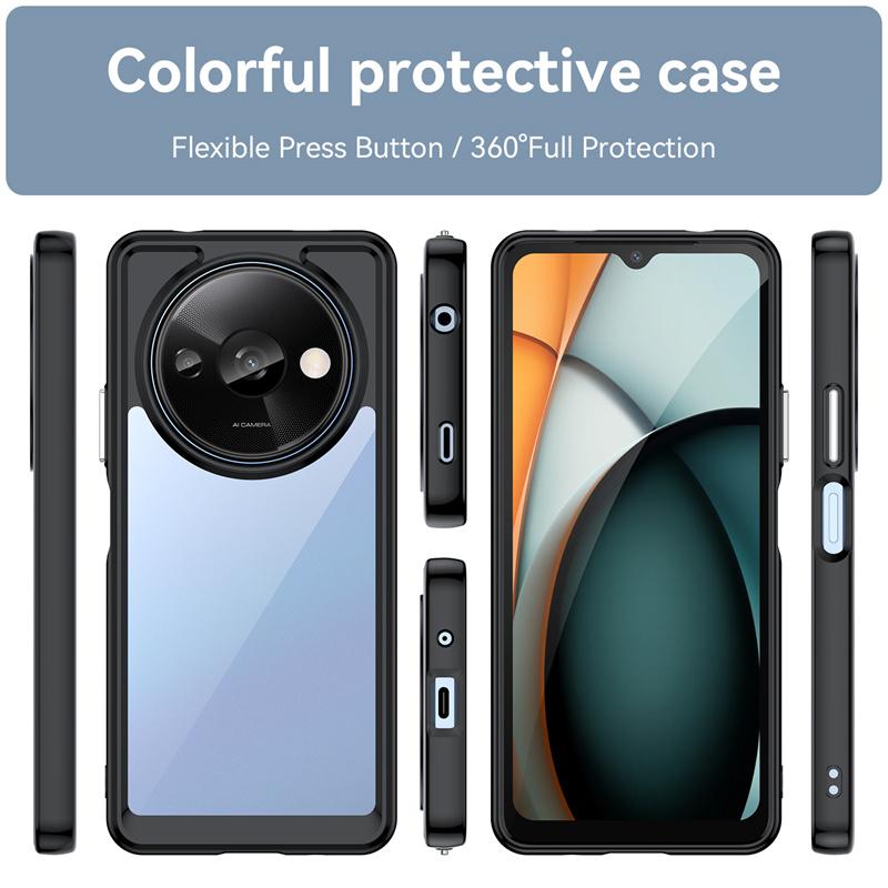 Transparent Colorful TPU Case for Xiaomi Redmi A3 13C 12C 11A 10C Redmi 12 5G Protective Clear Shockproof Full Protection Cover