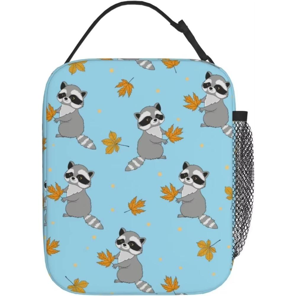 Raccoon Lunch Box Insulated Soft Bag Reusable Cooler Bag for Women Men Work Picnic Hiking Lunch Bag One Size Tote with Lunch Bag