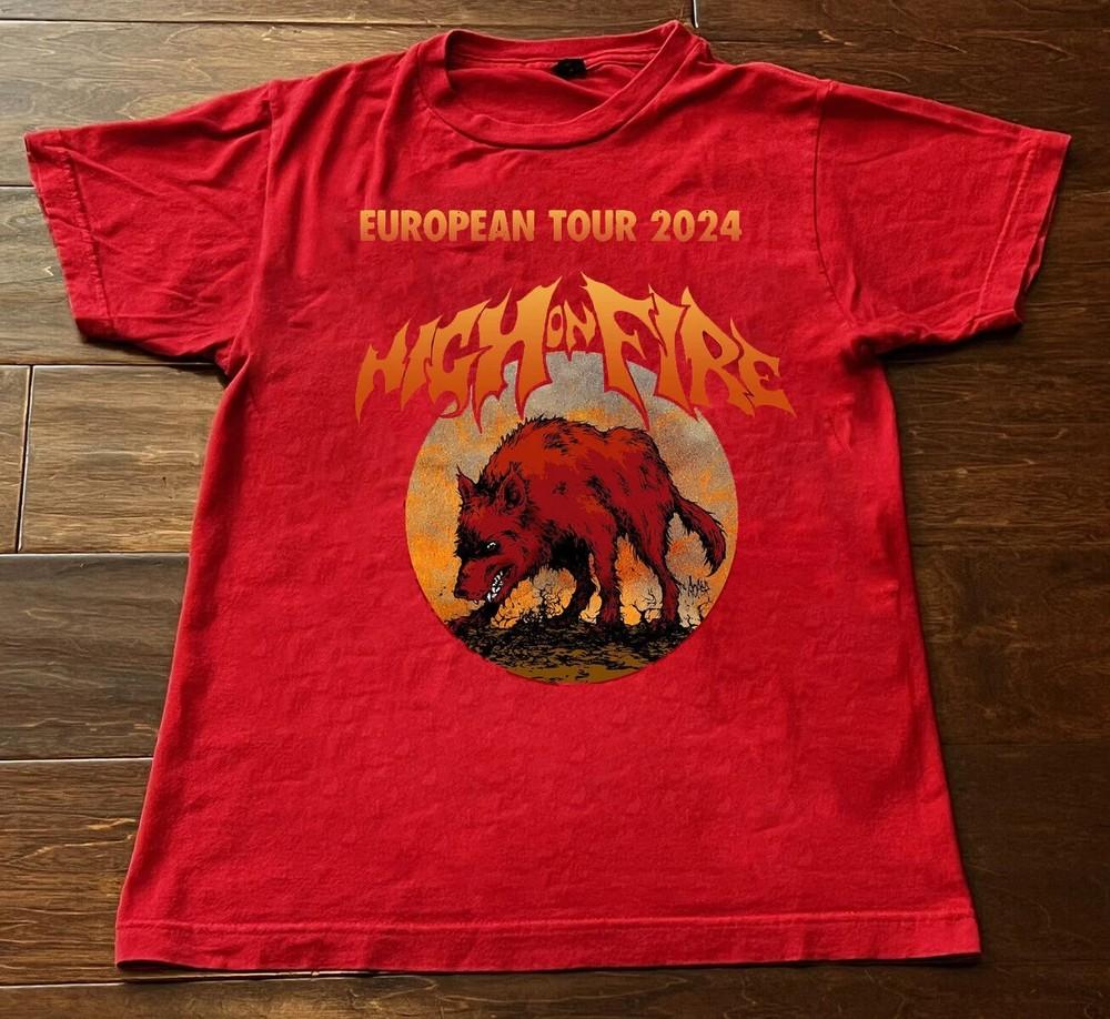 High On Fire European Tour 2024 Band Gift For Fan S to 5XL Red T-shirt GC1974 Unisex T-Shirt XXL