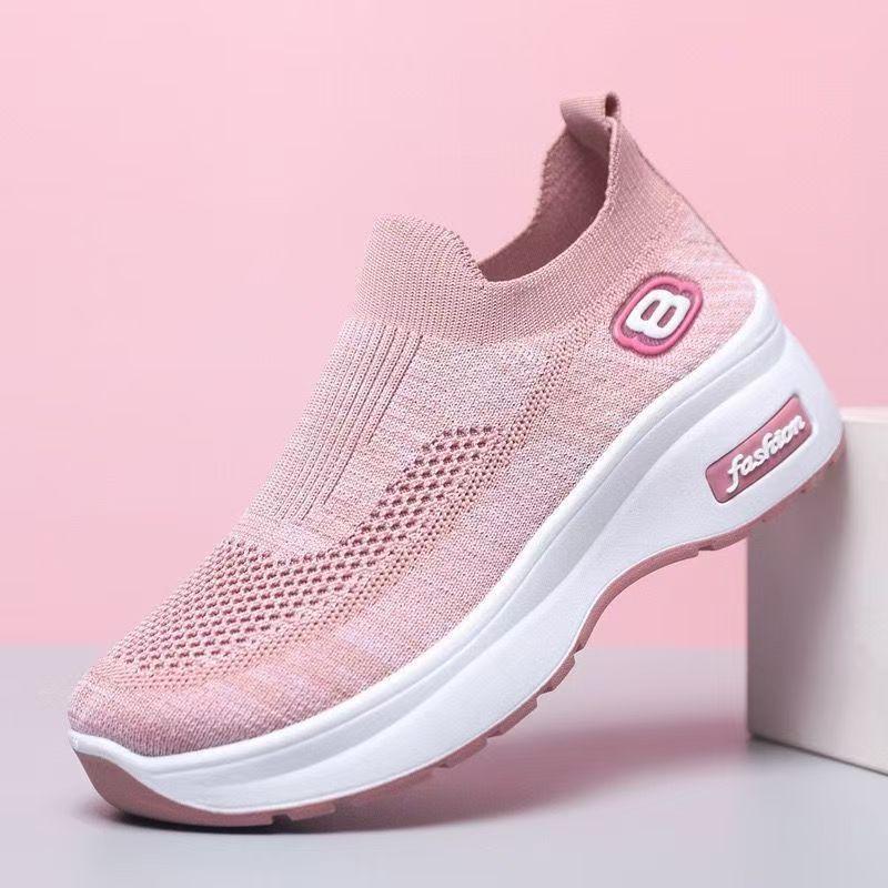 soft-soled shoes breathable fly-woven shoes platform-soled sports shoes casual shoes versatile height-increasing shoes