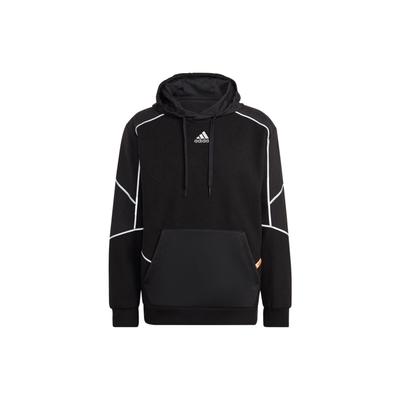 adidas Q4 Fl Moletom com Capuz e Cordão com Logotipo Bordado HD Manga Longa Tops Masculinos Preto HL6913