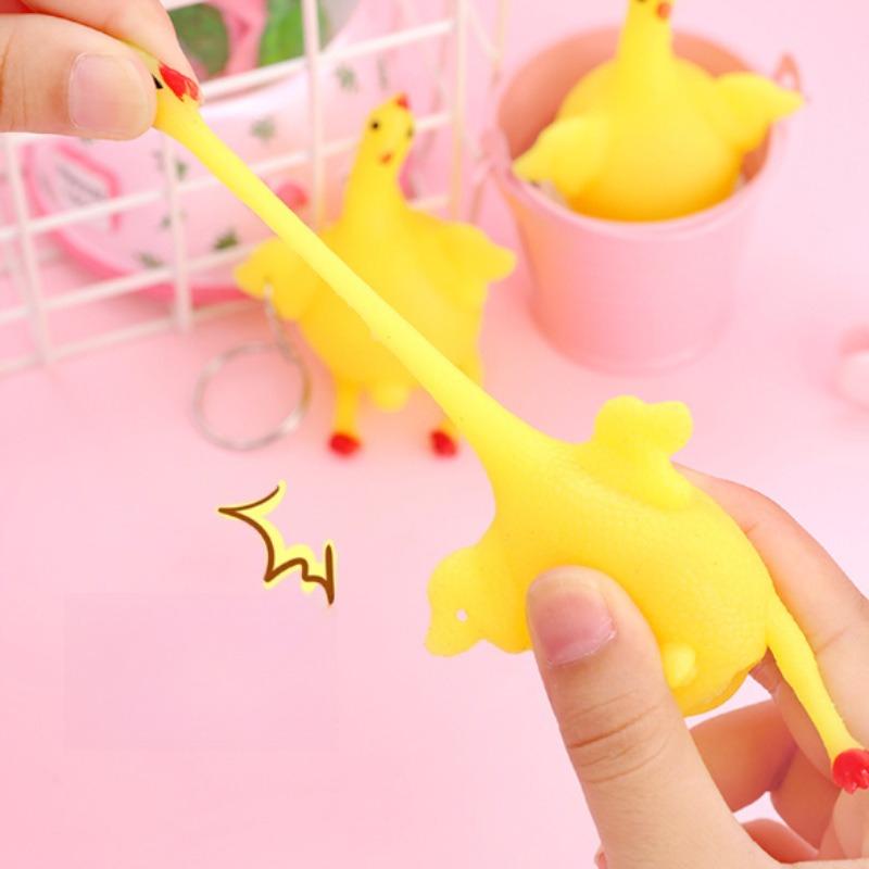 Funny Egg Laying Chicken Squeeze Toy Prank Gadget for Boredom & Stress Relief