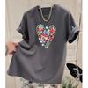 2026 Summer Fashion HandPainted Polka Dot Printing WOMEN Pure Cotton Oneck Comfortable and Loose Unisexs and WOMENs Tshirts