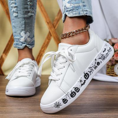 Casual Hot-selling Halloween Pumpkin Print Skateboard Shoes Street Tide Shoes