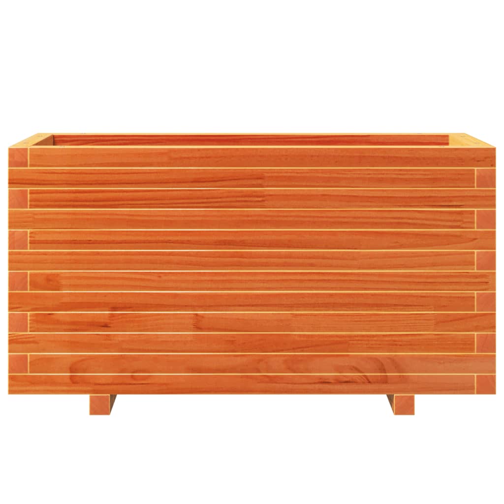 Plant Pot Wax Brown 90 X 40 X 49.5 Cm Solid Pine Wood