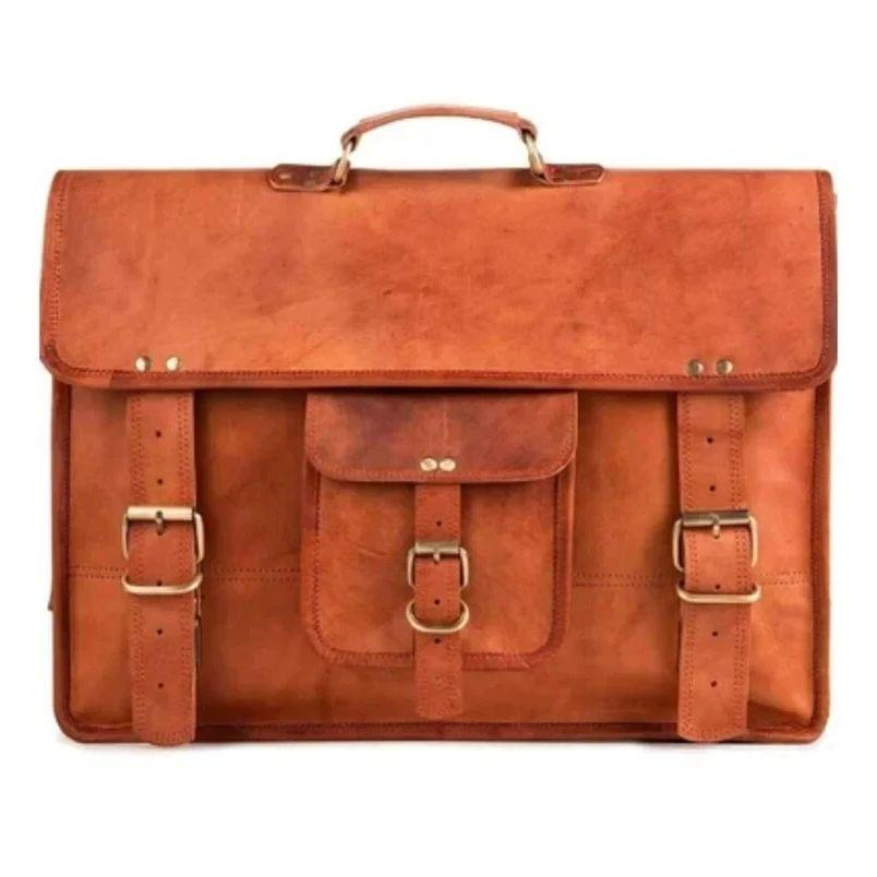 Travel New Vintage Bag Leather Laptop Messenger Shoulder Men's
