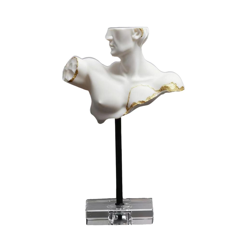 Resin Handicrafts Half-length Figurine David Sculpture Realistic Portrait Decorative Figurines Home Decoration Accessories