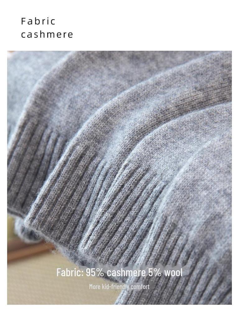 Little Lamb Kinderkaschmirpullover - Cartoon-Hund-Design, Winter Rundhals, Verdickt für Wärme