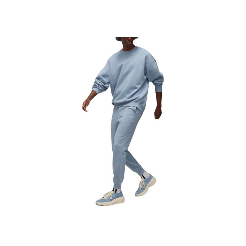 Y-3 Solid Color Logo Letter Number Print Crew Neck Loose Long Sleeve Sweatshirt Unisex Sweatshirt Sky-Blue JD9803