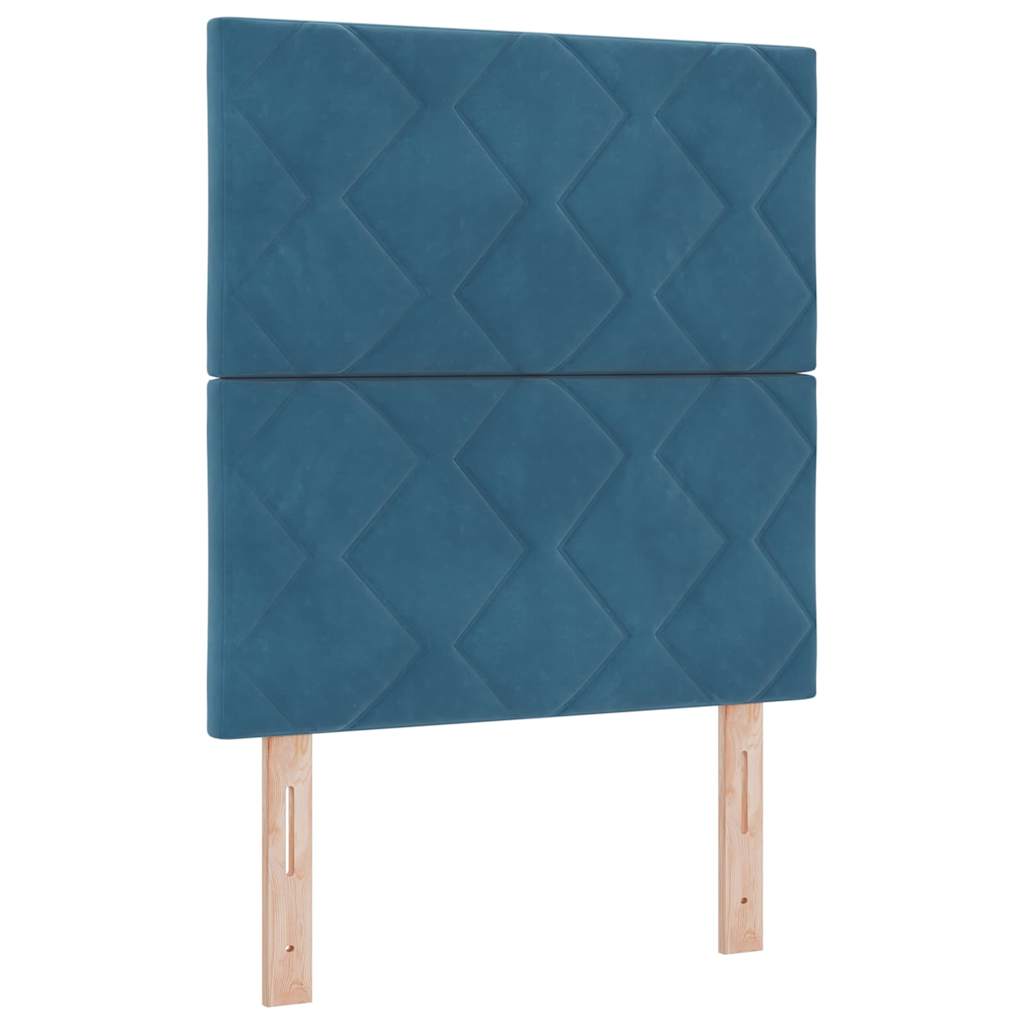 Box Spring Bed with Mattress Dark Blue 200 x 80 cm Velvet