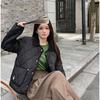 Winter Women's Embroidered Teddy Bear Splicing Lapel Short Cotton Jacket S-XL