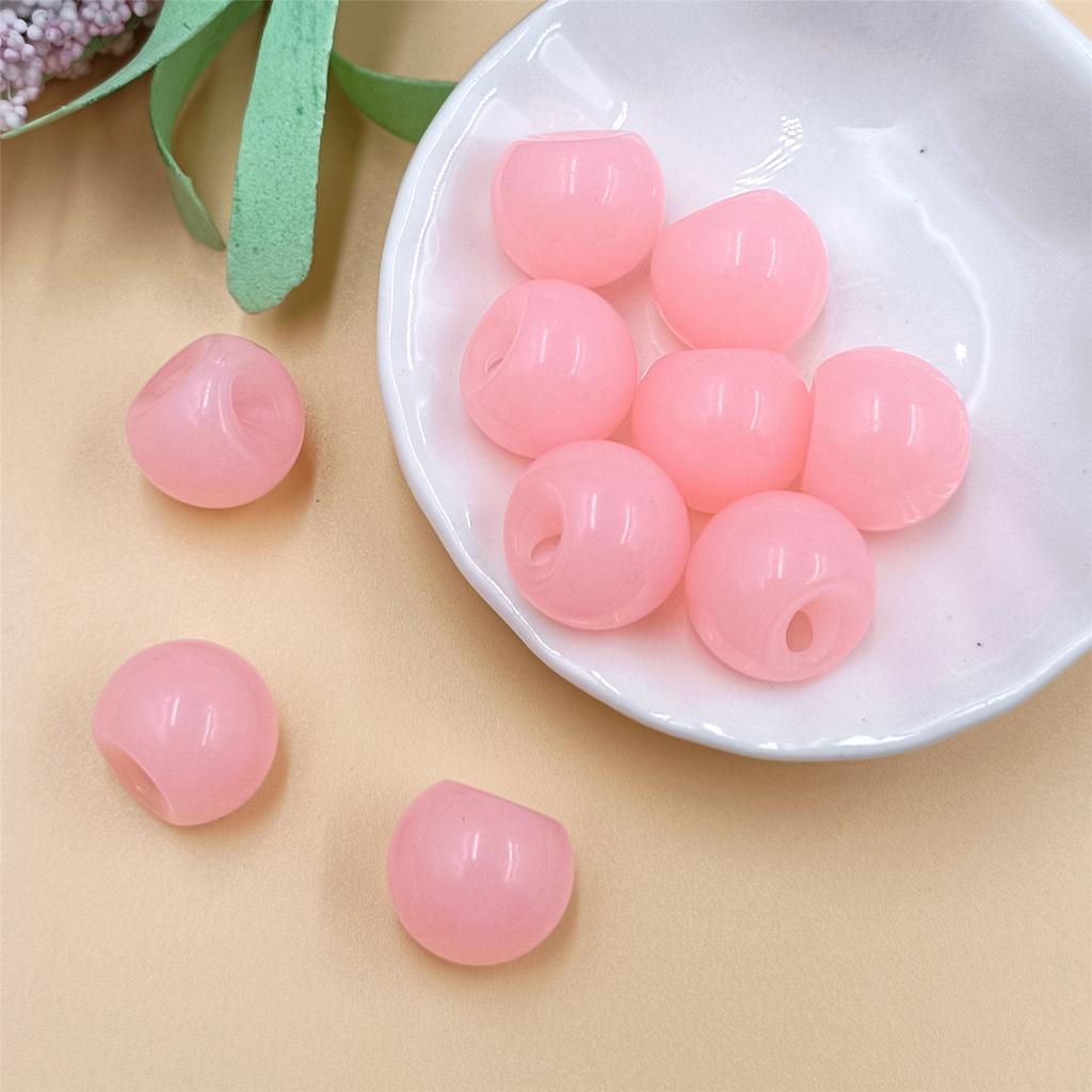 10 stücke 16mm Jelly Farbe Acryl Seite Loch Perlen DIY Handy kette Zubehör Schmuck Materialien