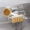TAILI Sponge Holder for Kitchen Sink with Strong Suction Cup Removable, Rustproof Aluminum Sink Caddy for Sponge, Brush