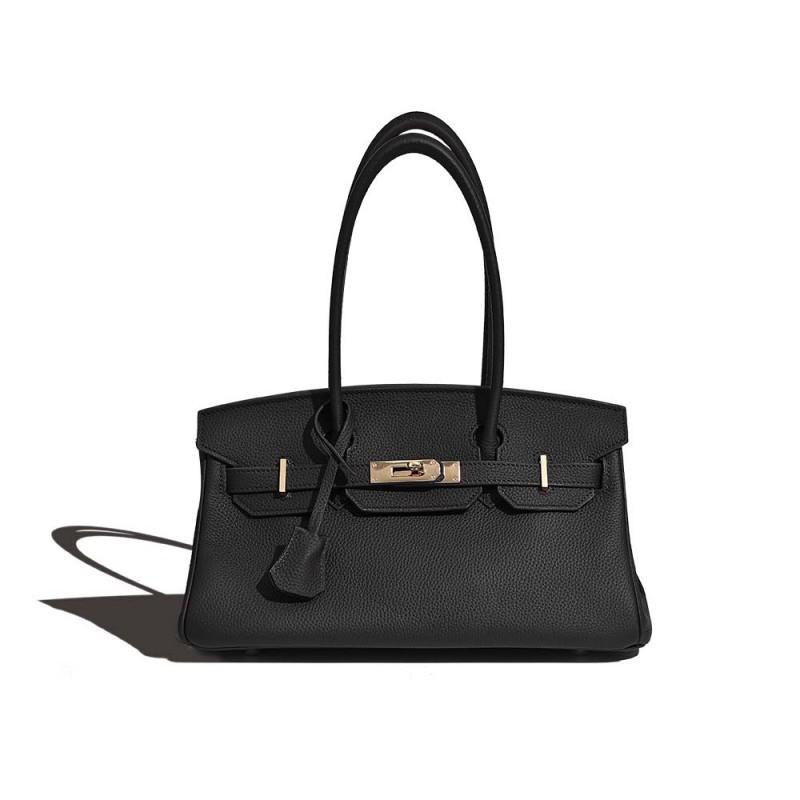 2025 Hot Women's Bag Platinum Fashionable All-matching Commuter Top-layer Cowhide Cross-body Handbag