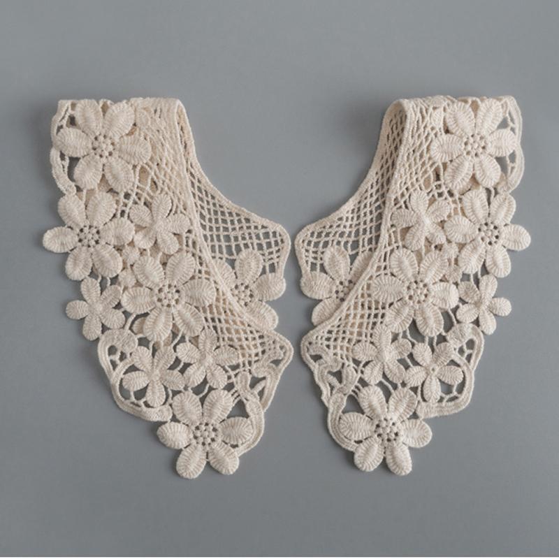 Lace Fabric Neckline Detachable Fake Collar DIY Breathable Scarf Around Neck Flower Sweet Hollow Comfortable Patch