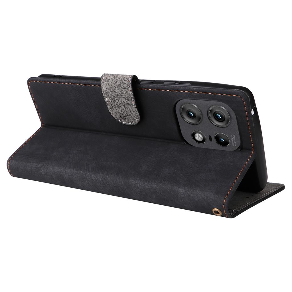 For Motorola Edge 50s Pro 5G/Edge 50 Pro 5G/Edge 50 5G Case RFID Blocking Leather Flip Magnetic Protect Phone Cover with Wrist Strap