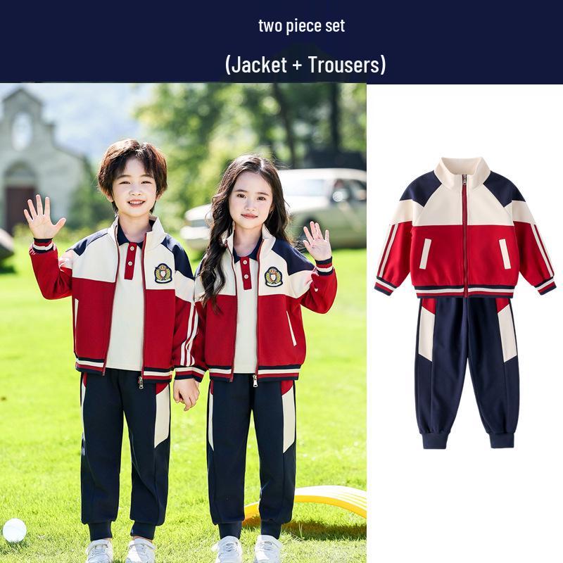 

Wine Red Children s Sportswear Baseball Set - Spring & Autumn Kindergarten Graduation Uniform 100 cm
