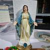 Statuetă Fecioara Maria de 8 Inch, Decor Religios din Rășină pentru Birou, Figurină Maica Binecuvântată pentru Casă Birou Dormitor Grădină, Cadou Creștin