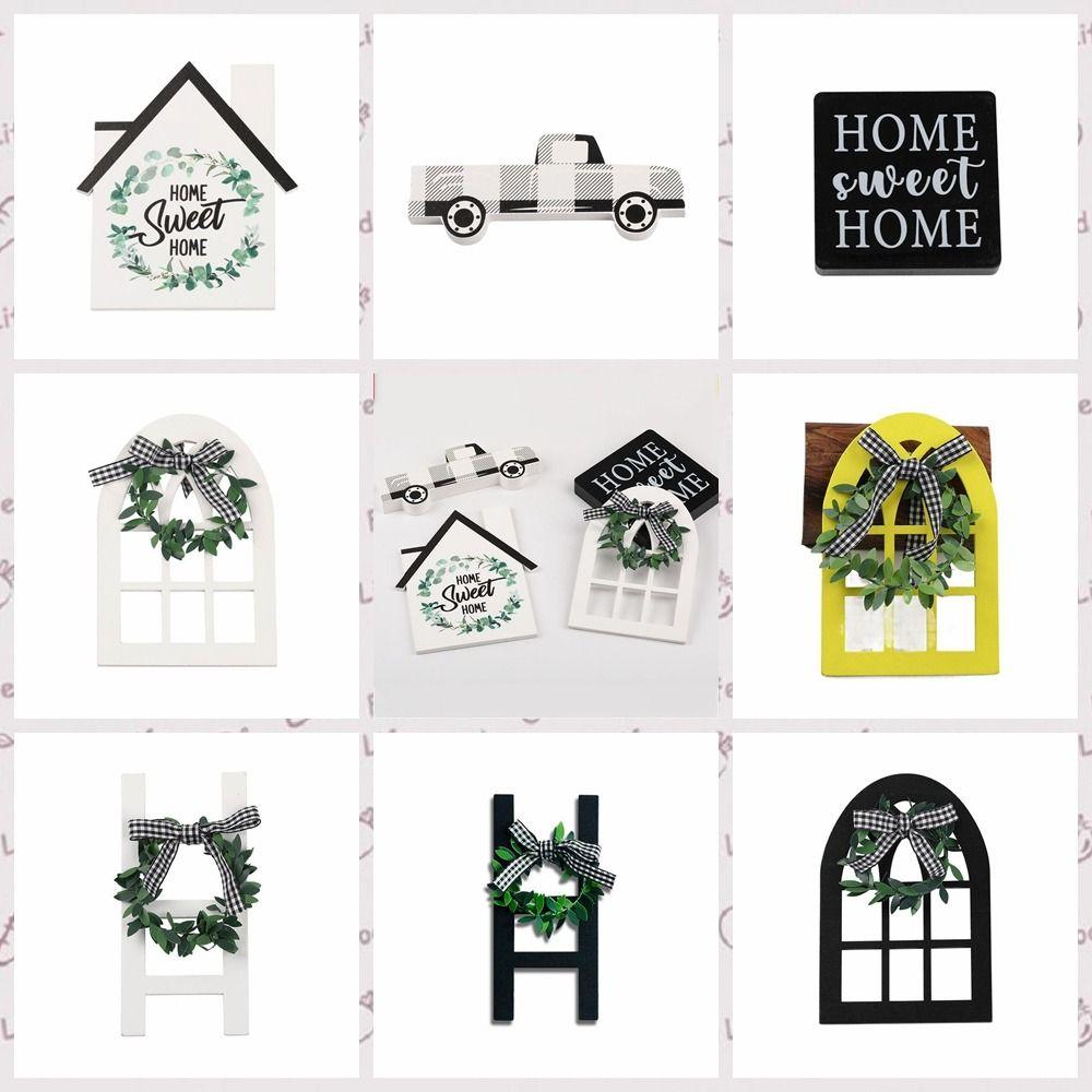 Wooden Hanging Sign DIY Car Ornaments Rustic Farmhouse Accessories  Wall Decor