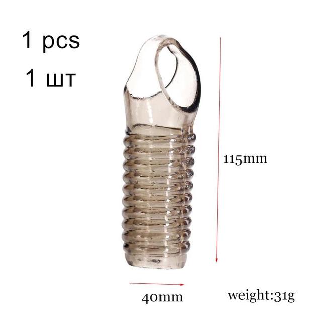 Spike Condoms Ribbed Penis Extender Sleeve Dick Enlargement Delay Ejaculation Silicone Rubber Cock Ring Erotic Sex Toys for Men