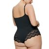 Plus Size Deep V Lace Splicing Women's Jumpsuit Lingerie Set