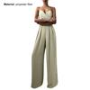 Combinaison pour femme Jambe large Taille haute Élégante Col V profond Dos nu Bretelles Combinaison pour banquet