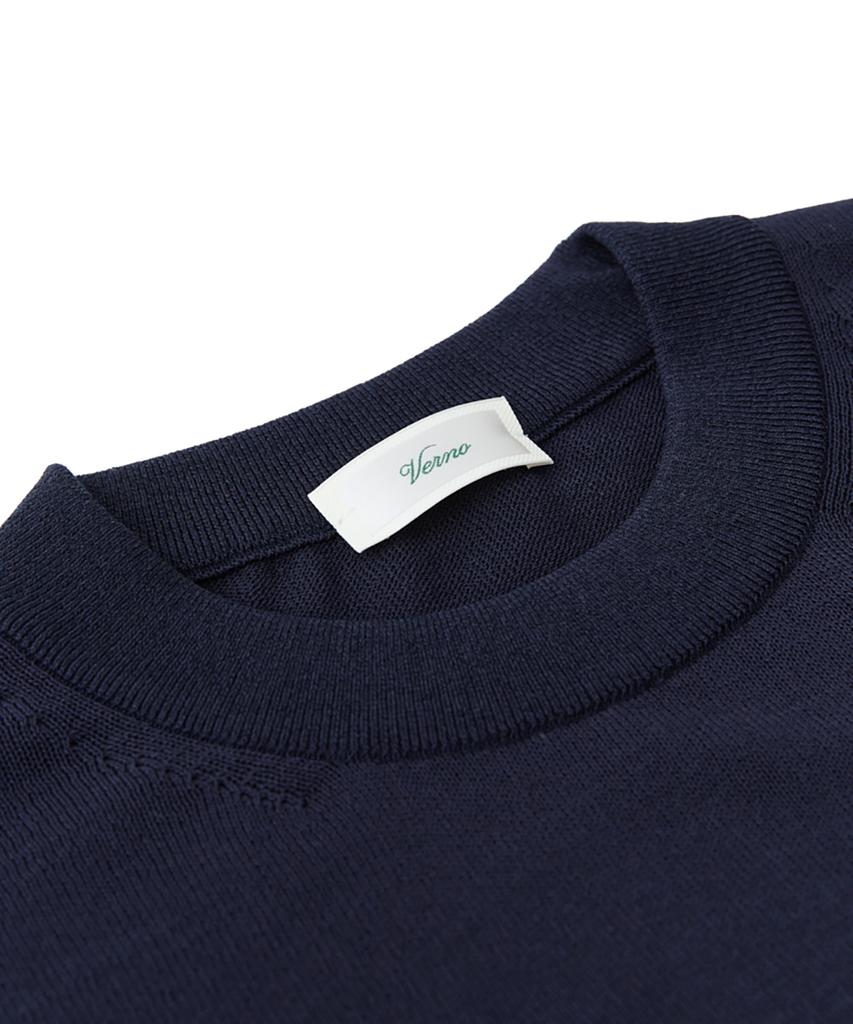 VERNO 26Ss Ll Long Sleeve Round-Neck Knit Navy