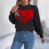 Autumn and Winter Women's Casual Valentine's Day Clash of Colours Love Long Sleeve Pullover Sweater