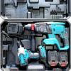 Makita 4-Piece Li-Ion Tool Set: Electric Hammer, Angle Grinder, Cutting Machine, Drill, Wrench.