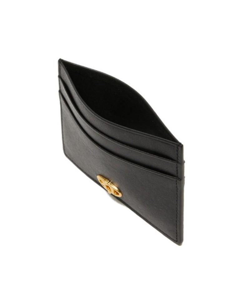 Athe Vanessabruno Black Alexandra Leather Single Card Wallet Aaho6F323Bk