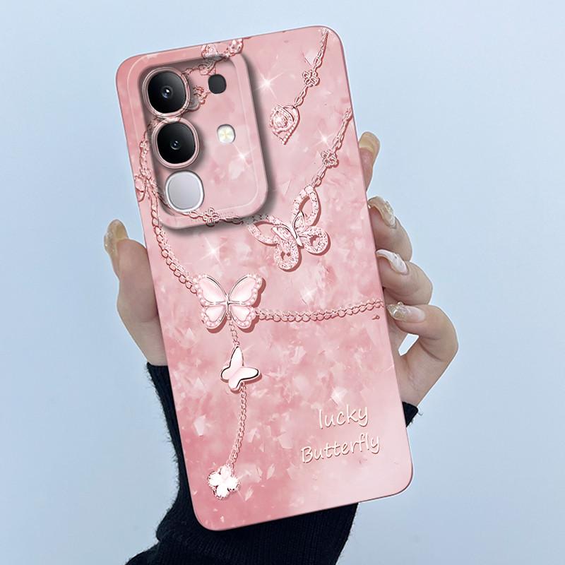 For Vivo Y29 4G Phone Case Fashion Simplicity Oil Painting Flower Soft Liquid Silicone Shell Back Cover For Vivo Y 29 4G Fundas