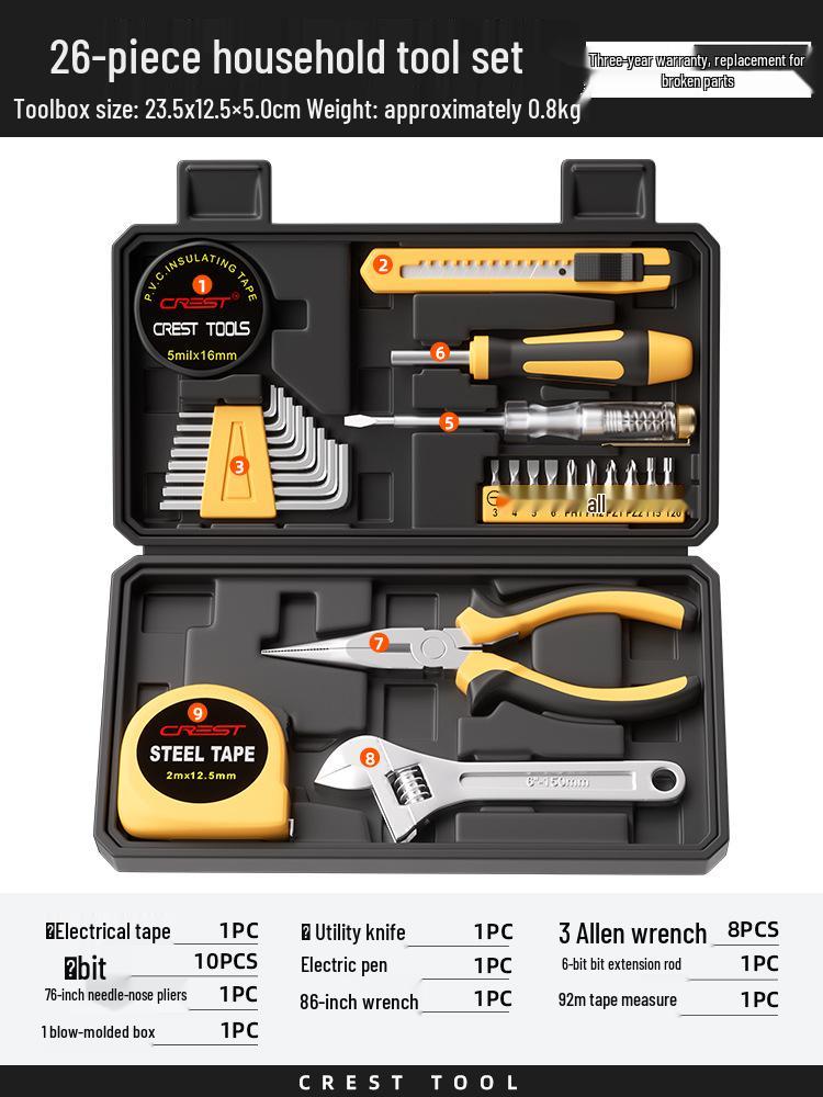 Multifunctional Electrician Toolbox: Complete Hardware & Electric Drill Set