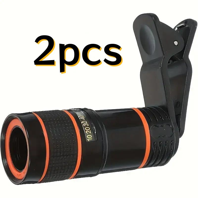 

2-Pack 8X High Definition Optical Zoom Clip-On Phone Lens, Multi-Purpose Telephoto Lens with Comfortable Grip
