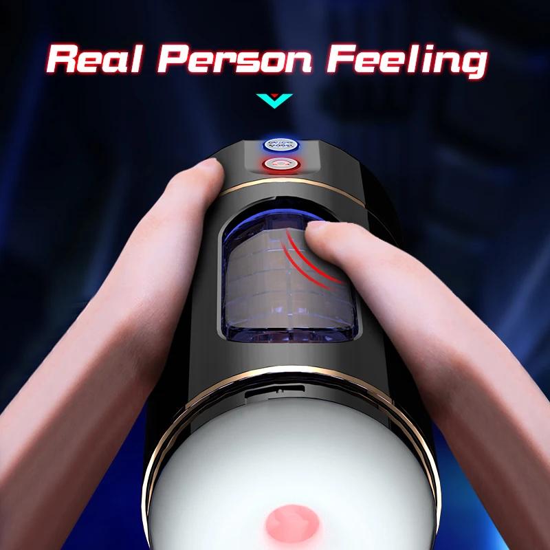 Automatic Male Masturbator Cup Sucking Vibrating Sex Machine Intelligent Voice Blowjob Adults Sex Toys for Men Penis Trainer