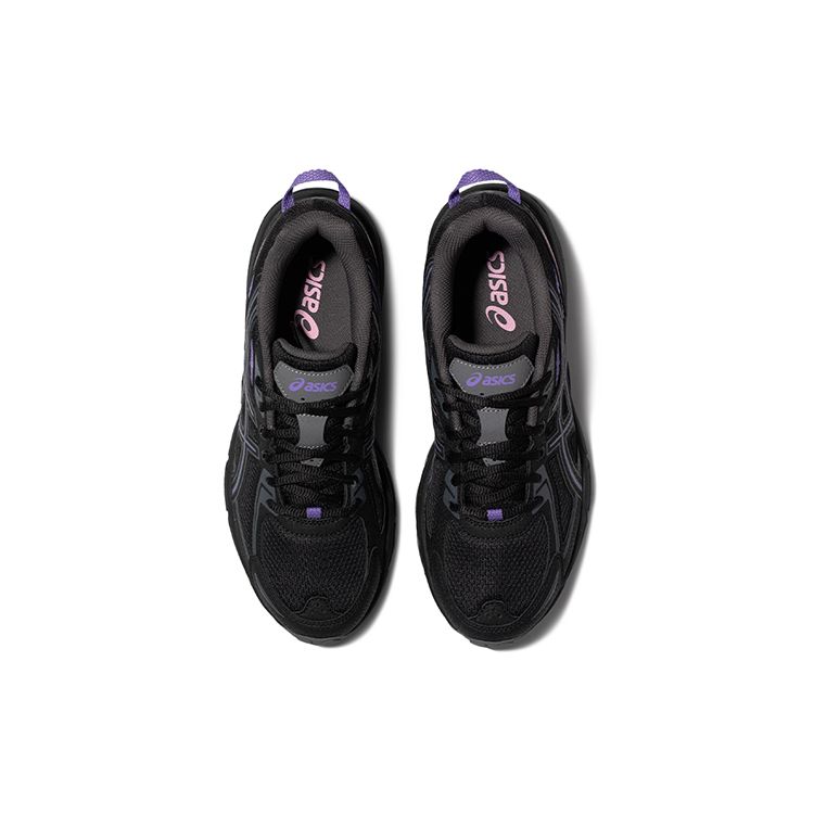 Asics Gel-Venture 6 Rebound Grip Fabric Synthetic Leather Low-Top Trail Running Shoes Women sneaker Black Purple 1012B359-002