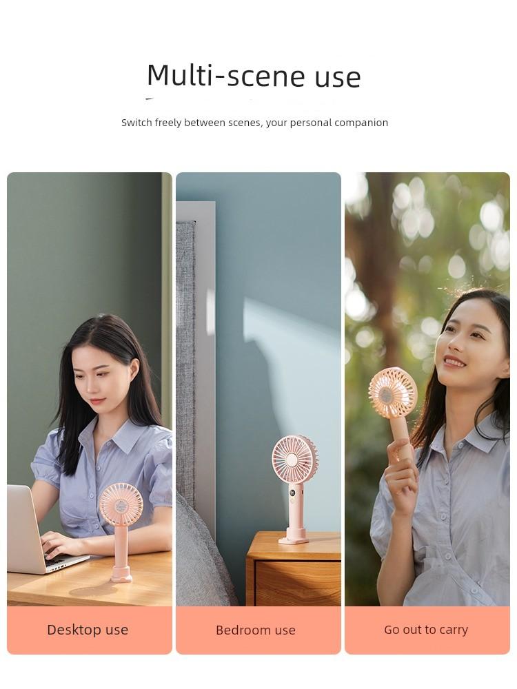 Small Handheld Fan USB Rechargeable Portable Mini Fan Office Electric Desktop Student Dormitory Electric Fan Mute