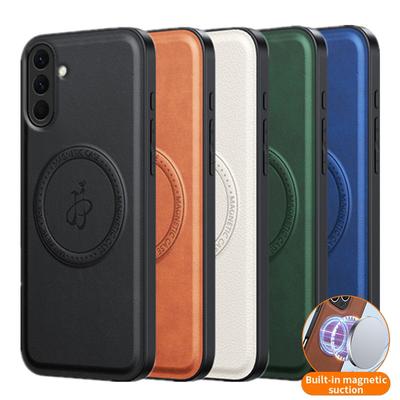 PU Leder Kabelloses Laden Magnetische Hülle für Samsung Galaxy A56 A36 A26 A16 5G A55 A35 Schutzhülle Harte Rückschale Coque