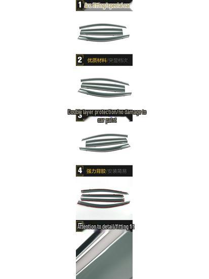 14 Vios FS Rain Guards: Stainless Steel Sun Visor Trim for Cars