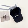 Cotton Bow Strap Baseball Cap UV Protection Plaid Bow Protection Hats  Outdoor Beach