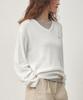 OSTKAKA Cotton V-Neck Pullover Ivory