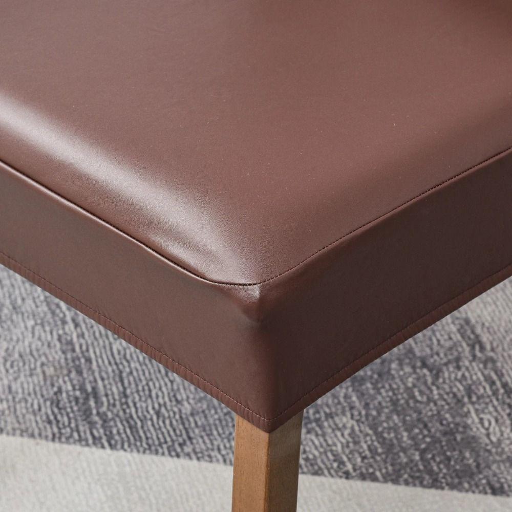 PU Leather Waterproof Seat Protectors Square Shape Elastic Chair Slipcover  Kitchen Use