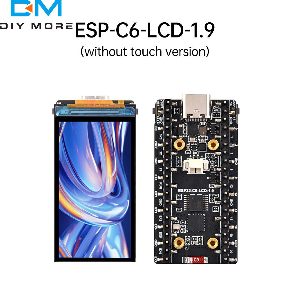 ESP32-C6 1.9-inch LCD Screen WiFi Bluetooth Development Board 170 × 320 Resolution 160MHz RISC-V Processor Touch Choice