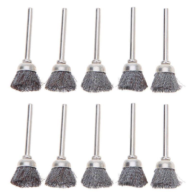 Stainless Steel Cup Wheel Brushes 10pcs Set for Metal Fabrication/Shipyards