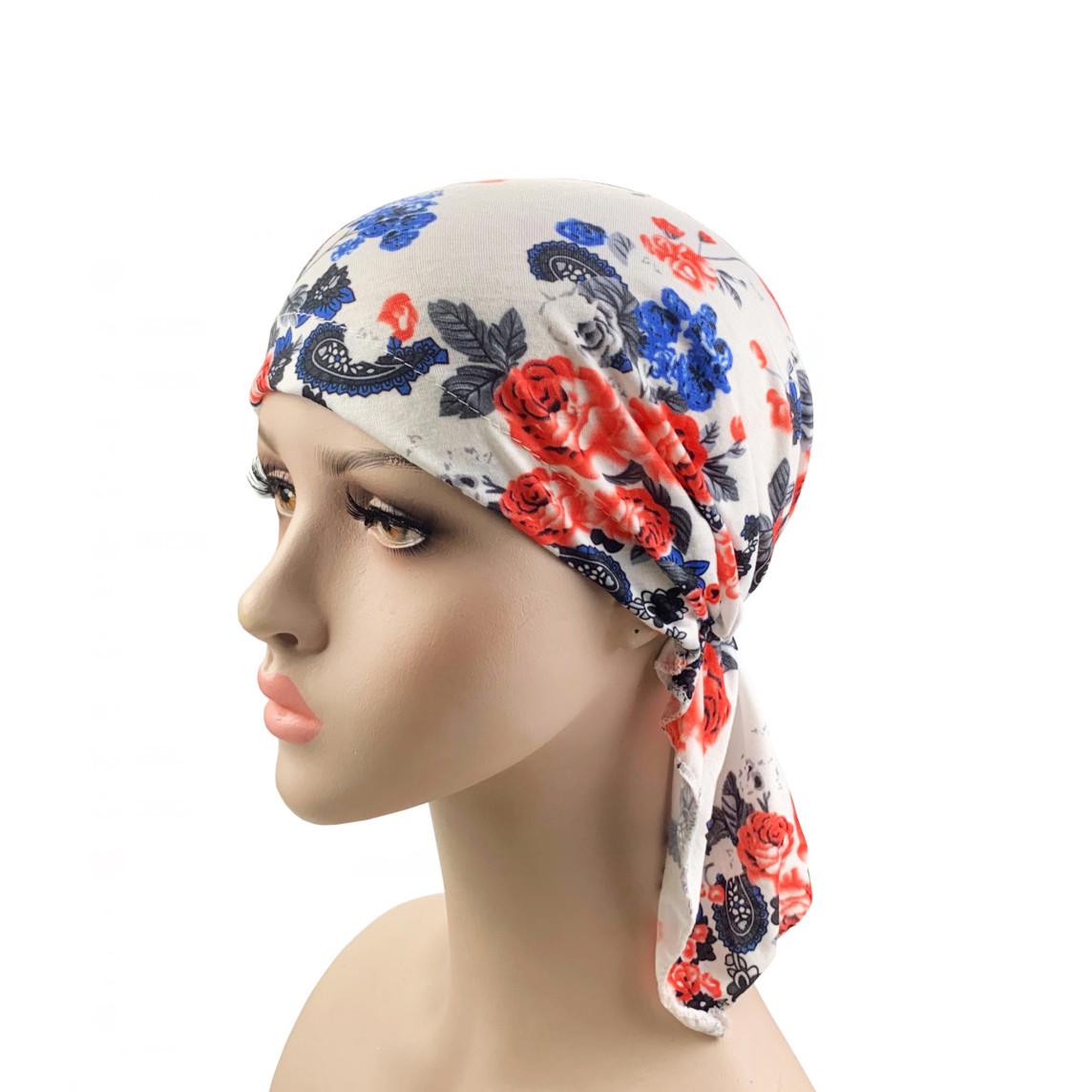 

Women Ruffle Chemo Hat Scarf Turban Head Wrap Cap One бежевий