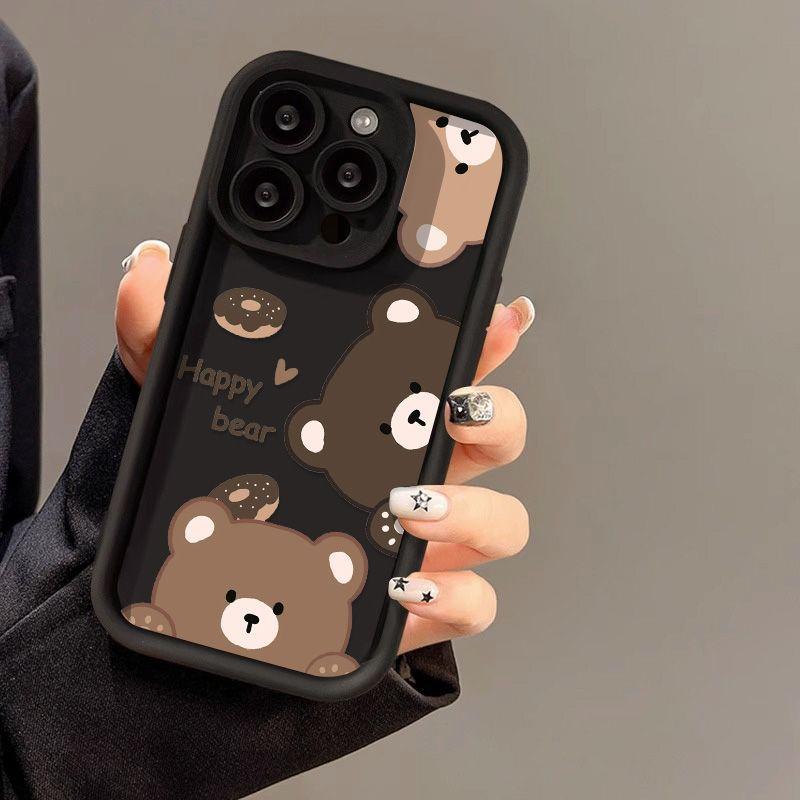 Brown bear for iPhone17PorMax mobile phone case 14 Apple 13 matte 12/15 cute soft case