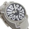 Gaga Milano Manuale 40 Watches 5020 black blackDial Stainless Steel/Embossed Leather Quartz Analog display mens Used