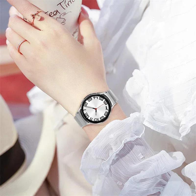 Quick Fit Milanese No Gaps Band for Samsung Galaxy Watch 7 6 5 4 Classic 43mm47mm40mm44mm42mm46mm 5Pro 45mm Magnetic Loop Strap